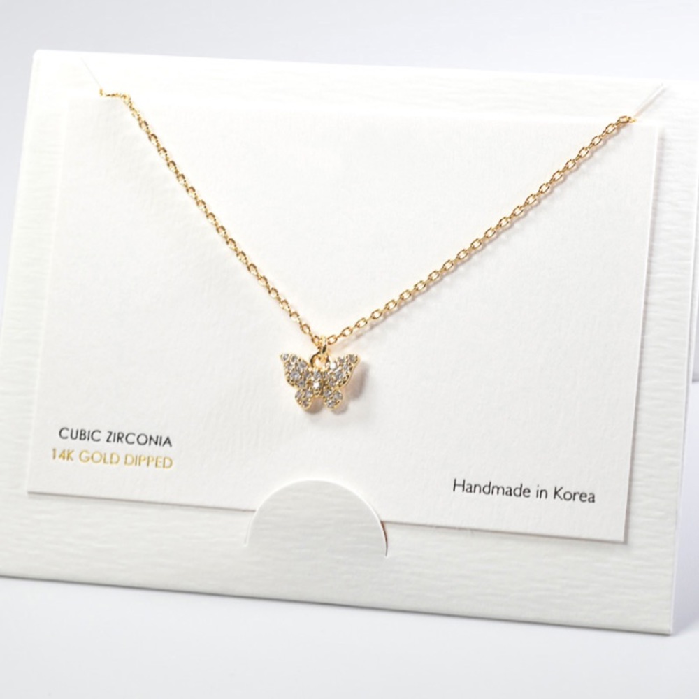Gold butterfly necklace